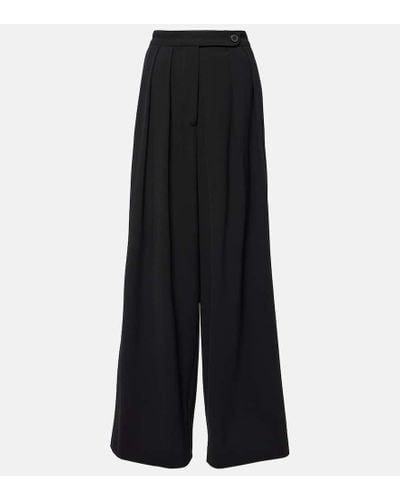 Dries Van Noten Pleated Wool-blend Pants - Black
