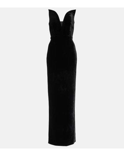 Roland Mouret Strapless Velvet Gown - Black