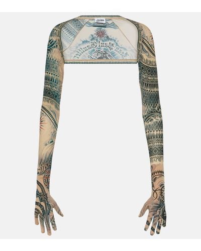 Jean Paul Gaultier Tattoo Collection Printed Gloves - Multicolour