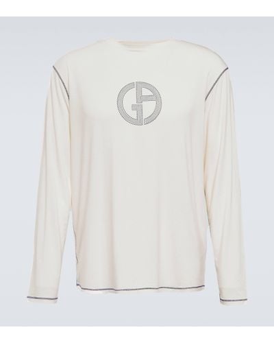 Giorgio Armani Logo Jersey T-shirt - White