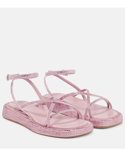Gia Borghini Gia/rhw Rosie Embellished Leather 16 S Sandals - Pink
