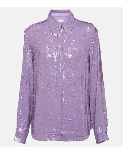 Dries Van Noten Sequined Shirt - Purple