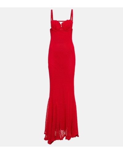 Blumarine Vestido largo de croche - Rojo
