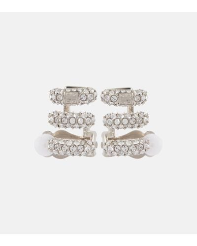 Givenchy Boucles d'oreilles Stitch a cristaux - Blanc