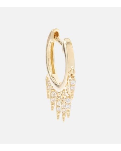 Sydney Evan Fringe 14kt Gold Earrings With Diamonds - Metallic