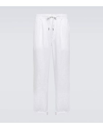Polo Ralph Lauren Gerade Hose aus Leinen - Weiß