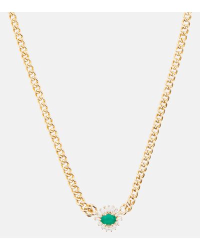 SHAY 18kt Gold Necklace With Emeralds And Diamonds - Metallic