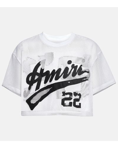 Amiri T-shirt in mesh con logo - Bianco