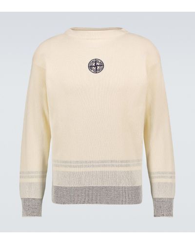 Stone Island Knitted Cotton Boat Neck Sweater - Multicolor