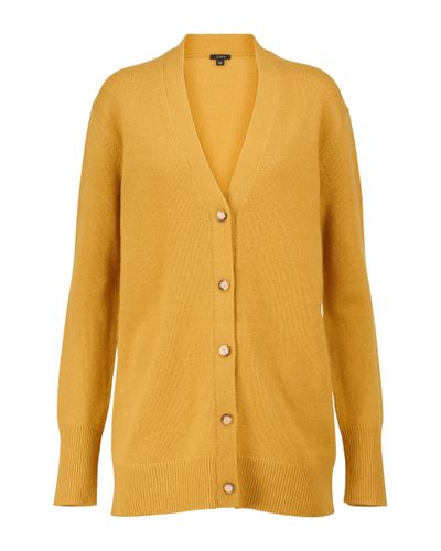 JOSEPH Longline Cashmere Knit Cardigan - Yellow