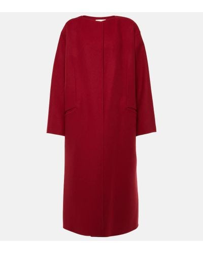 The Row Priske Oversized Cashmere Coat - Red