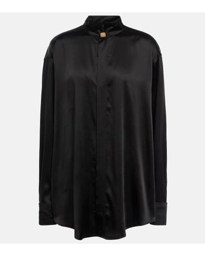 Balenciaga Camisa de saten - Negro