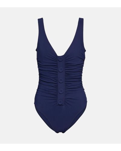 Karla Colletto Billie V-neck Swimsuit - Blue