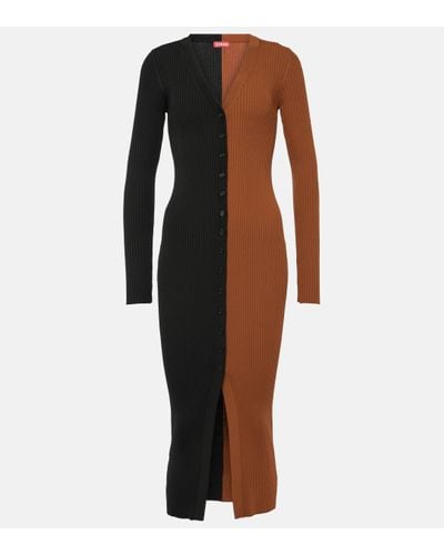 STAUD Shoko Colorblocked Jumper Dress - Brown