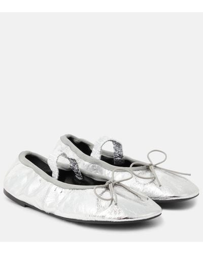 Proenza Schouler Metallic Leather Ballet Flats - White