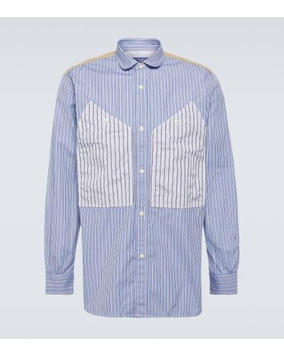 Junya Watanabe X Roy Lichtenstein Patchwork Cotton Shirt - Blue