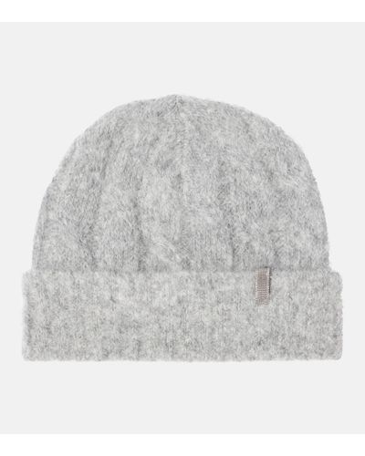 Brunello Cucinelli Cable-knit Mohair Beanie - Grey