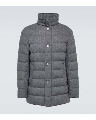 Herno Cashmere-blend Puffer Jacket - Gray