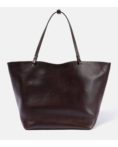 The Row Park Xl Leather Tote Bag - Brown