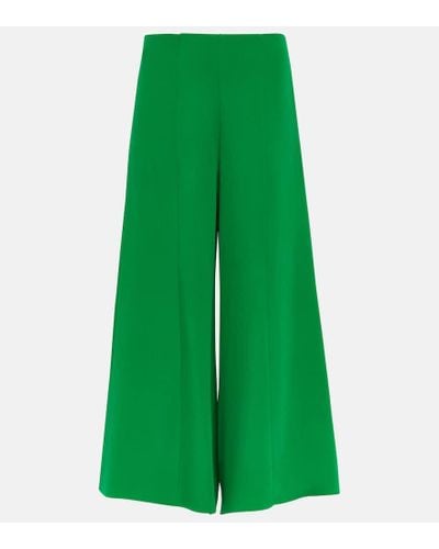 Valentino Pantaloni culottes in seta a vita media - Verde