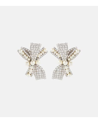 Jennifer Behr Simone Swarovski® Crystal And Faux Pearl Earrings - Metallic