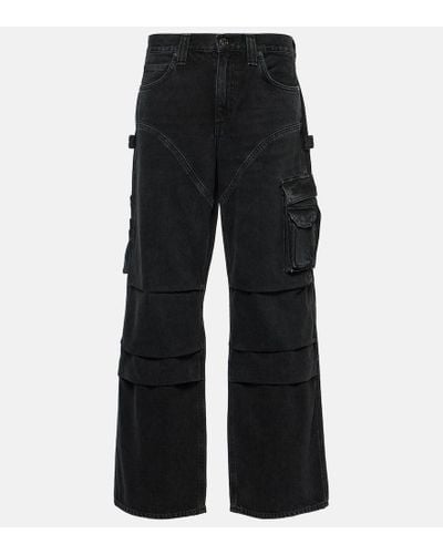 Agolde Nera Mid-rise Straight Cargo Jeans - Black