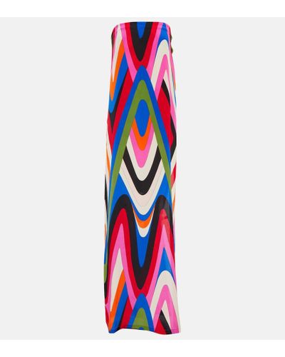 Emilio Pucci Vestido largo sin tirantes estampado - Multicolor