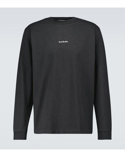 Acne Studios Camiseta de algodon con manga larga - Negro
