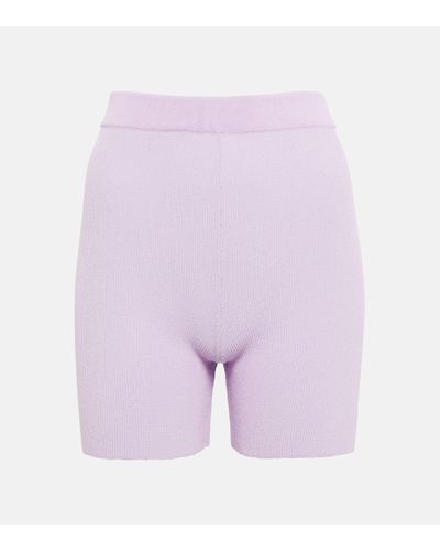 Jacquemus Le Short Arancia Knit Biker Shorts - Purple