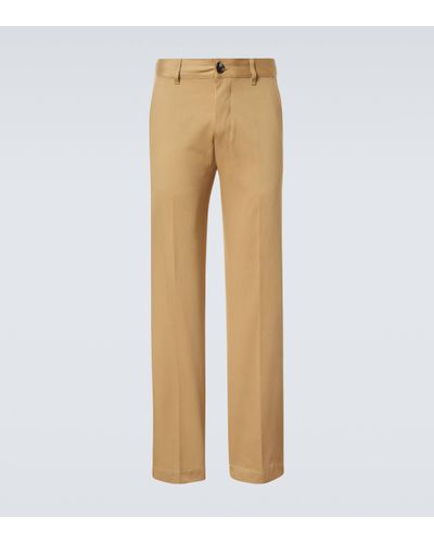 Ami Paris Cotton Satin Chinos - Natural