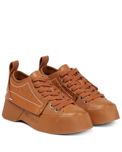 JW Anderson Leather-trimmed Canvas Platform Sneakers - Brown