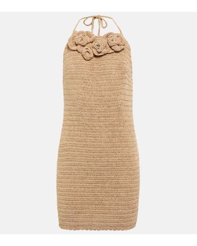 Magda Butrym Crochet Cotton-blend Minidress - Natural