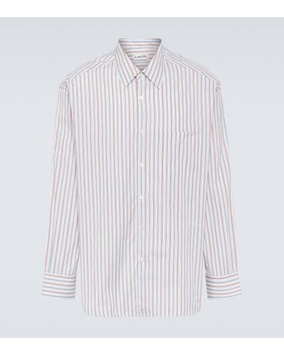 Lanvin Striped Cotton Poplin Shirt - White