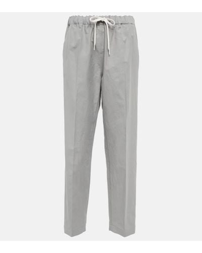 MM6 by Maison Martin Margiela Cotton And Silk Pants - Gray