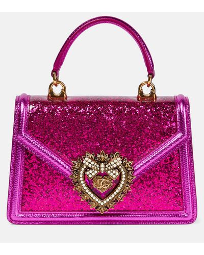 Dolce & Gabbana Sac Devotion Small en cuir - Violet