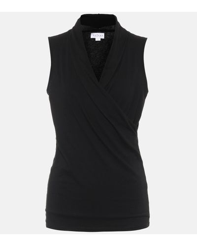 Velvet Adelise Stretch-cotton Jersey Top - Black