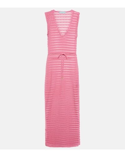 Melissa Odabash Annabel Open-knit Midi Dress - Pink
