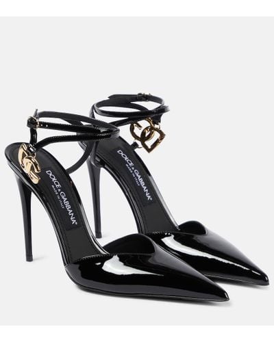 Dolce & Gabbana Pumps Con Placca Logo Dg - Nero