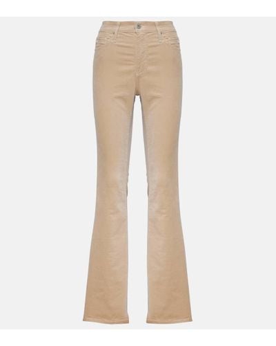 AG Jeans Farrah Velvet Flared Pants - Natural