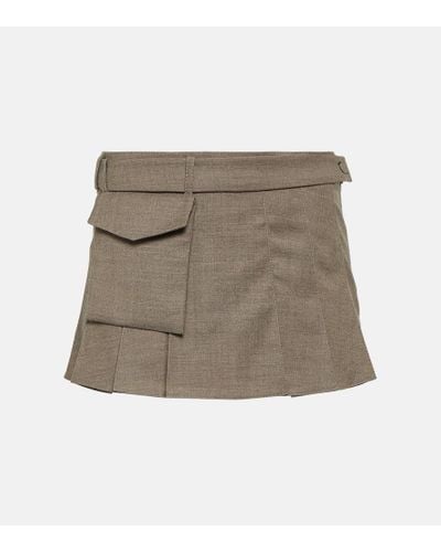 AYA MUSE Mia Pleated Wool Mini Skirt - Brown