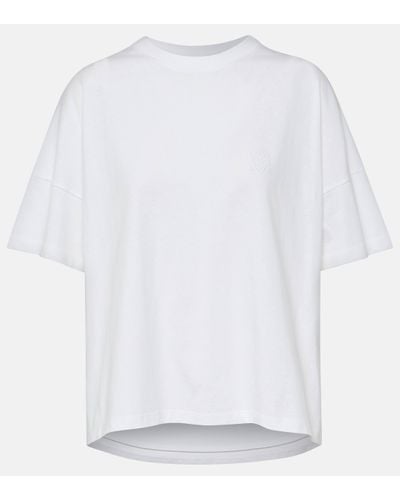 Loewe Logo-embroidered Cotton-jersey T-shirt - White