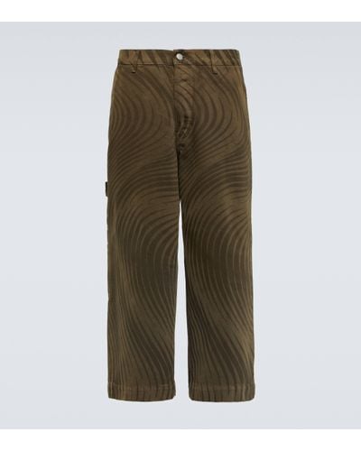 Dries Van Noten Pip Printed Cotton Canvas Trousers - Green