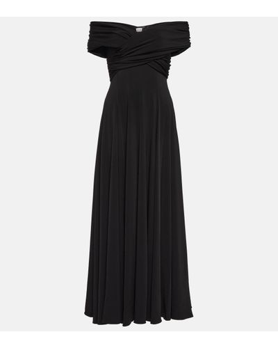 Khaite Bruna Off-shoulder Crepe Maxi Dress - Black