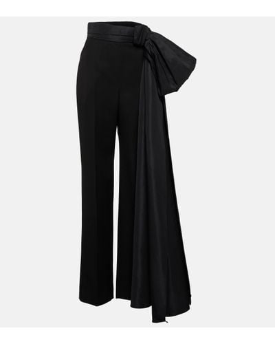 Alexander McQueen Bow-detail Wool Tuxedo Trousers - Black