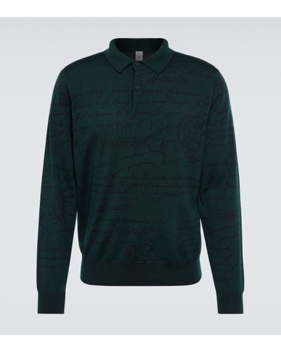 Berluti Scritto Wool Polo Shirt - Green