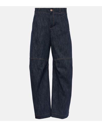 Brunello Cucinelli Jeans anchos de tiro alto - Azul