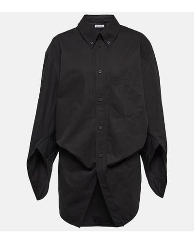 Balenciaga Camisa Swing Twisted de algodon - Negro