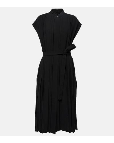 JOSEPH Davidge Plisse Midi Dress - Black