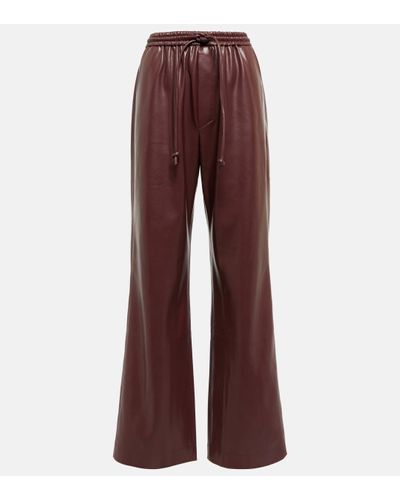 Nanushka Calie Faux Leather Wide-leg Trousers - Red
