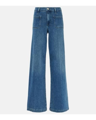FRAME High-Rise Flared Jeans - Blau